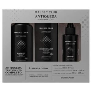 Kit Malbec Club Antiqueda Shampoo masculino + Condicionador + Tônic homem