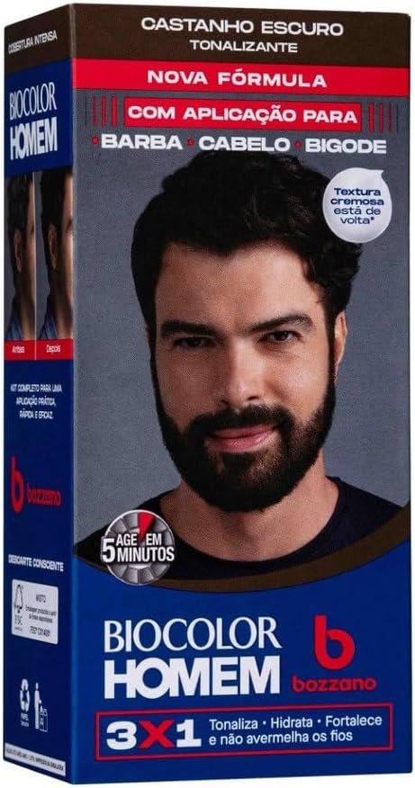 Biocolor Homem Tonalizante De Cabelo Masculino Bozzano Castanho Escuro